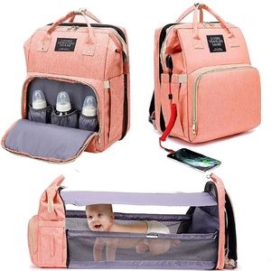 Baby Bag 3 in 1 Diaper with Changing Station peach pink color